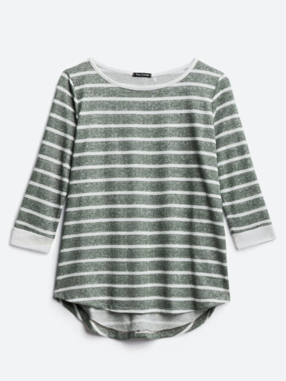 PINK CLOVER Kamie Button Back Knit Top Olive Gray Size Large Stitch Fix Sweater